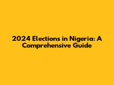 2024 Elections in Nigeria: A Comprehensive Guide