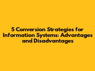 5 Conversion Strategies for Information Systems: Advantages and Disadvantages