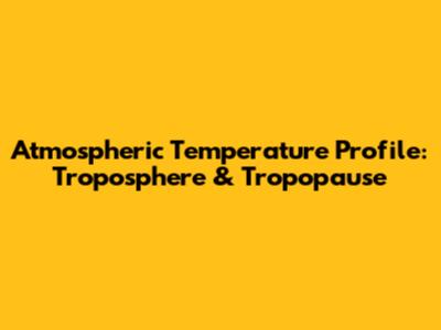 Atmospheric Temperature Profile: Troposphere & Tropopause