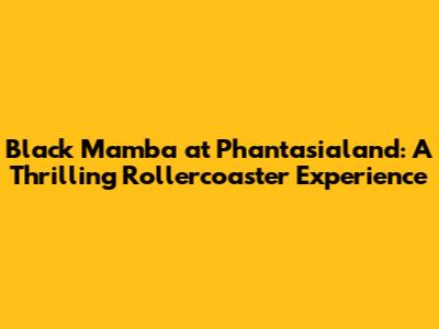 Black Mamba at Phantasialand: A Thrilling Rollercoaster Experience