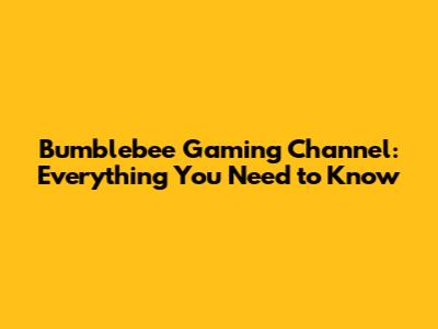 Bumblebee Gaming Channel: Everything You Need to Know