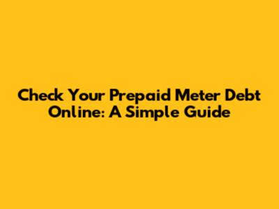 Check Your Prepaid Meter Debt Online: A Simple Guide
