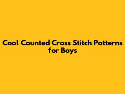 Cool Counted Cross Stitch Patterns for Boys