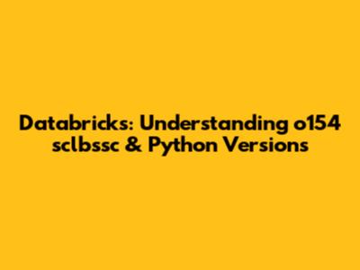 Databricks: Understanding o154 sclbssc & Python Versions