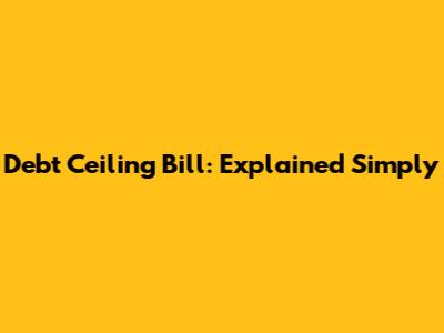 Debt Ceiling Bill: Explained Simply