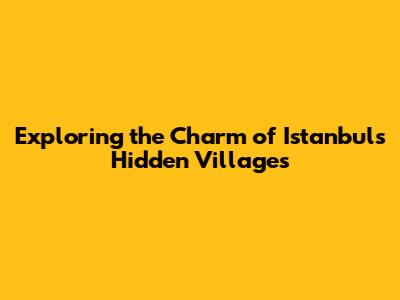 Exploring the Charm of Istanbul's Hidden Villages