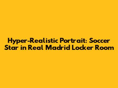 Hyper-Realistic Portrait: Soccer Star in Real Madrid Locker Room