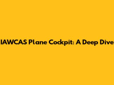 IAWCAS Plane Cockpit: A Deep Dive