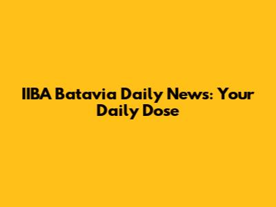 IIBA Batavia Daily News: Your Daily Dose