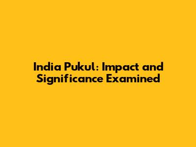 India Pukul: Impact and Significance Examined