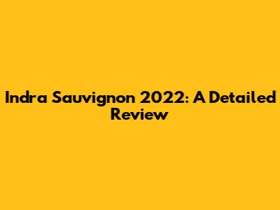 Indra Sauvignon 2022: A Detailed Review