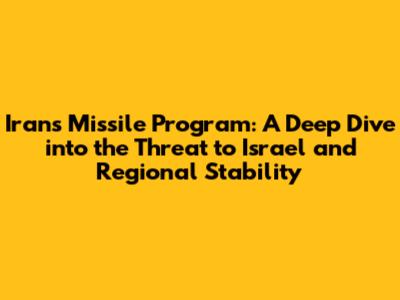 Iran's Missile Program: A Deep Dive into the Threat to Israel and Regional Stability