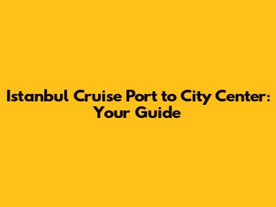 Istanbul Cruise Port to City Center: Your Guide