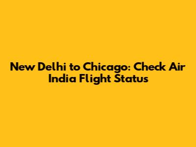 New Delhi to Chicago: Check Air India Flight Status