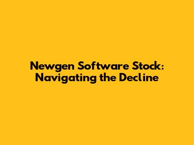 Newgen Software Stock: Navigating the Decline