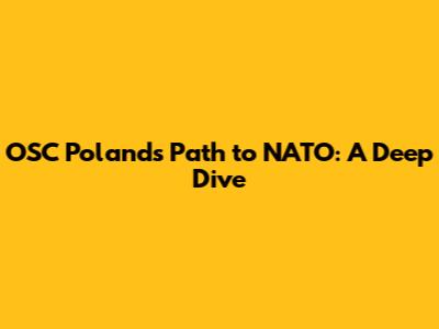 OSC Poland's Path to NATO: A Deep Dive