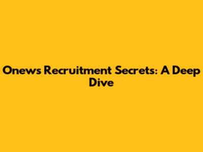 Onew's Recruitment Secrets: A Deep Dive