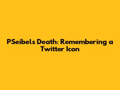 PSeibel's Death: Remembering a Twitter Icon