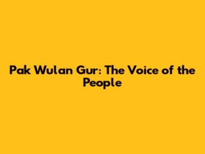 Pak Wulan Gur: The Voice of the People