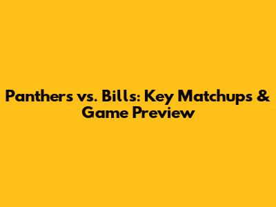 Panthers vs. Bills: Key Matchups & Game Preview
