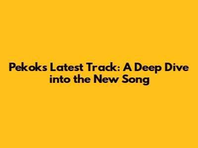 Pekok's Latest Track: A Deep Dive into the New Song