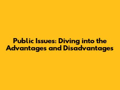 Public Issues: Diving into the Advantages and Disadvantages