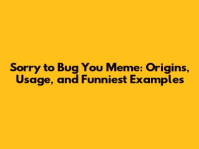 Sorry to Bug You Meme: Origins, Usage, and Funniest Examples