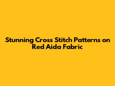 Stunning Cross Stitch Patterns on Red Aida Fabric