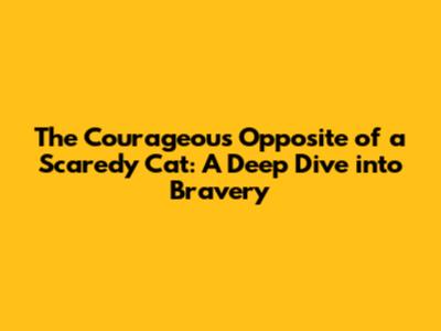 The Courageous Opposite of a Scaredy Cat: A Deep Dive into Bravery