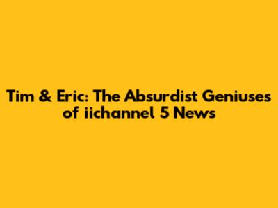 Tim & Eric: The Absurdist Geniuses of iichannel 5 News