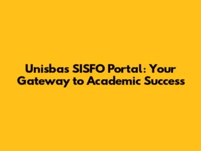 Unisba's SISFO Portal: Your Gateway to Academic Success