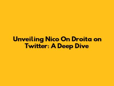 Unveiling Nico On Droita on Twitter: A Deep Dive