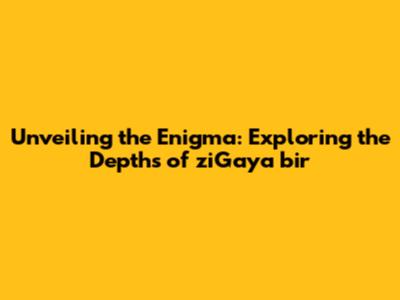 Unveiling the Enigma: Exploring the Depths of ziGaya bir