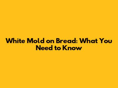 White Mold on Bread: What You Need to Know